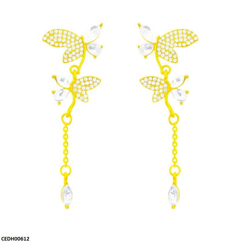 CEDH00612 DDJ Double Butterfly Marquise Drop - CEDH