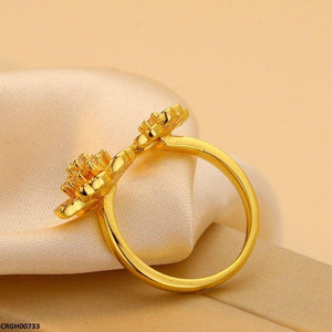 CRGH00733 ZFQ Double Flower Ring Adjustable - CRGH