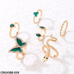 Tear/Snake/butterfly 6 Midi Rings