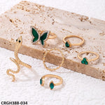 Tear/Snake/butterfly 6 Midi Rings