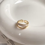 White painted  Adjustable Ring