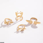 CRGH663 YYE Butterfly 4 Midi Rings - CRGH