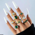 CRGH665 YYE Antique 8 Midi Rings - CRGH