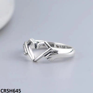 Silver Open Heart Ring