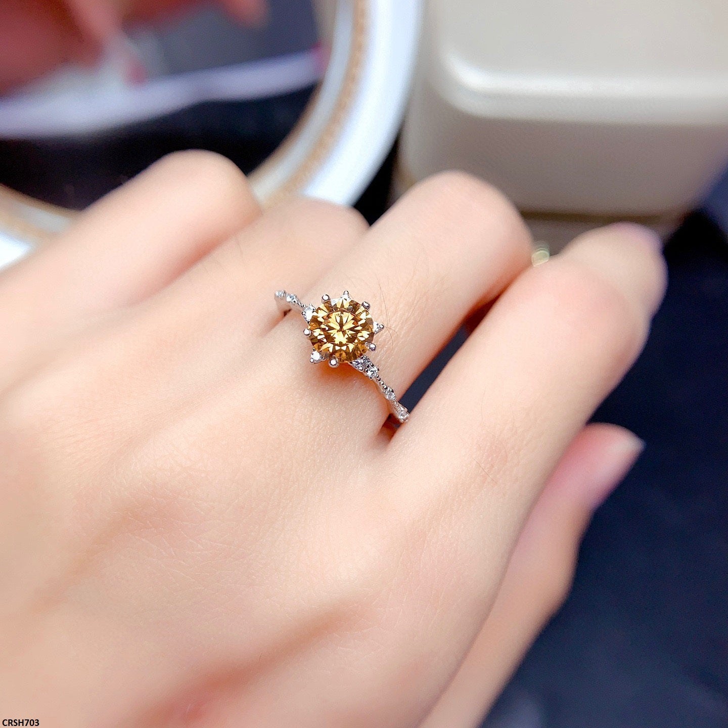 CRSH703 BJF Flower Style Ring Adjustable- CRSH