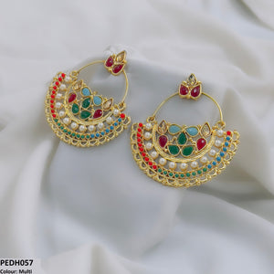 Moon Pear Ear Drop Earrings Pair