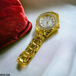 Rhinestone Round Dial Quartz Watch