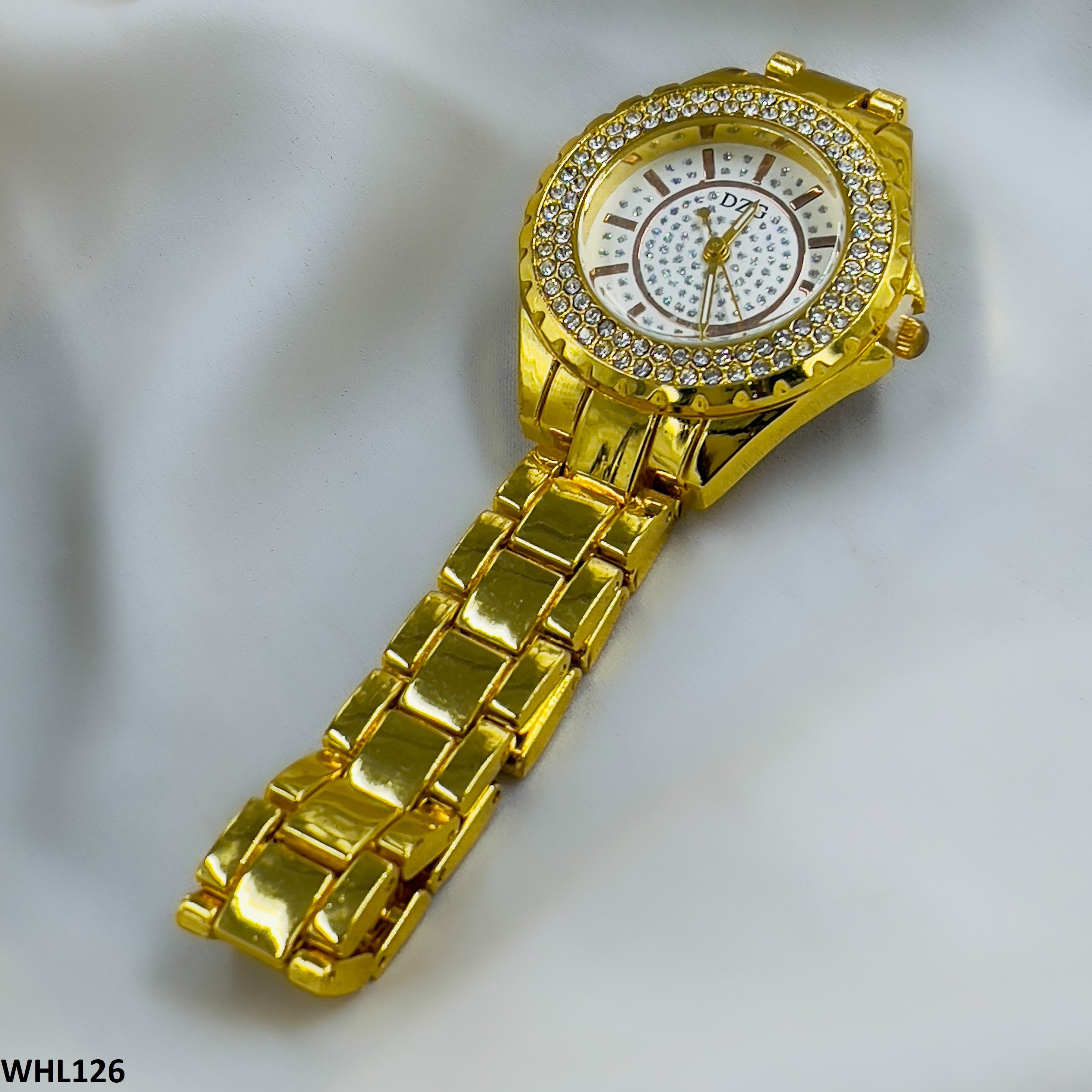 Rhinestone Round Dial Quartz Watch