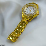 Rhinestone Round Dial Quartz Watch