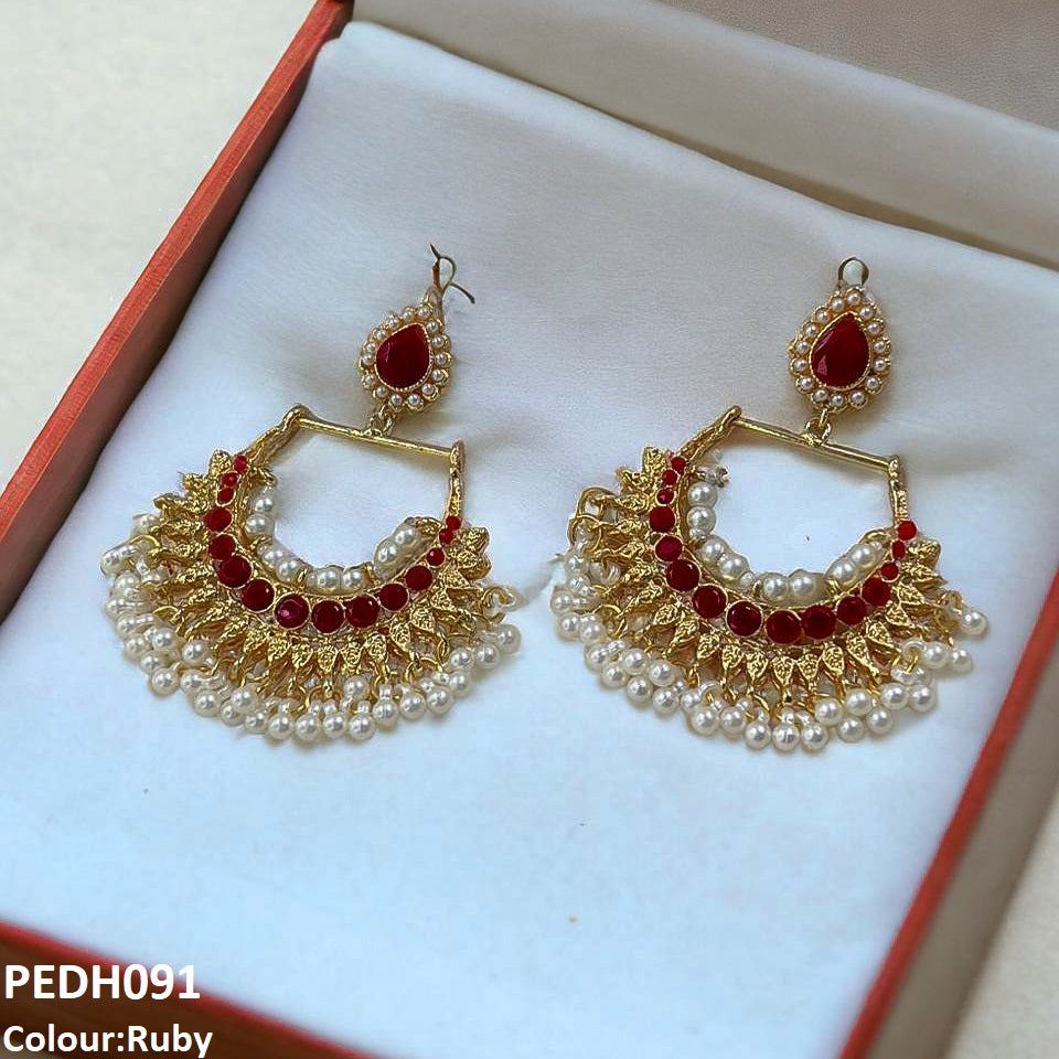 PEDH091 SDQ Tear/Pearl Drop Earrings- PEDH