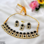 PCKH217 SDQ Oval/Tear/Flower Drop Choker Set - PCKH