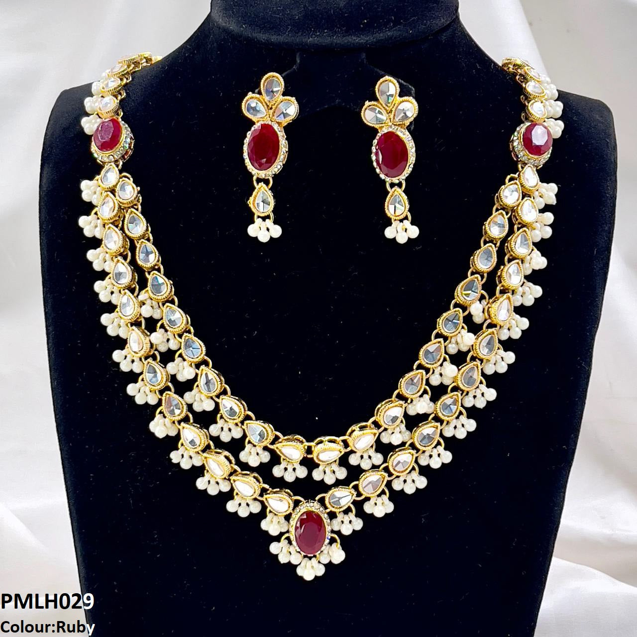 Oval/Tear Pearl Drop Necklace Set