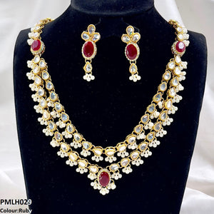 Oval/Tear Pearl Drop Necklace Set