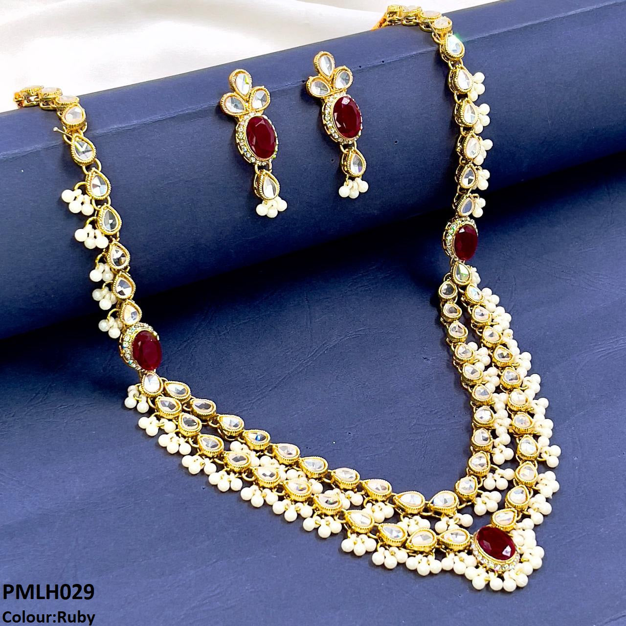 Oval/Tear Pearl Drop Necklace Set