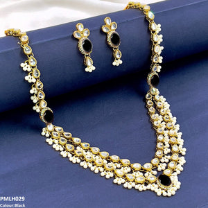 Oval/Tear Pearl Drop Necklace Set