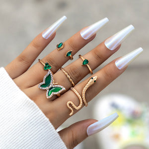 Tear/Snake/butterfly 6 Midi Rings