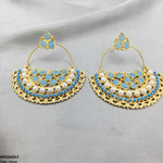 Moon Pear Ear Drop Earrings Pair