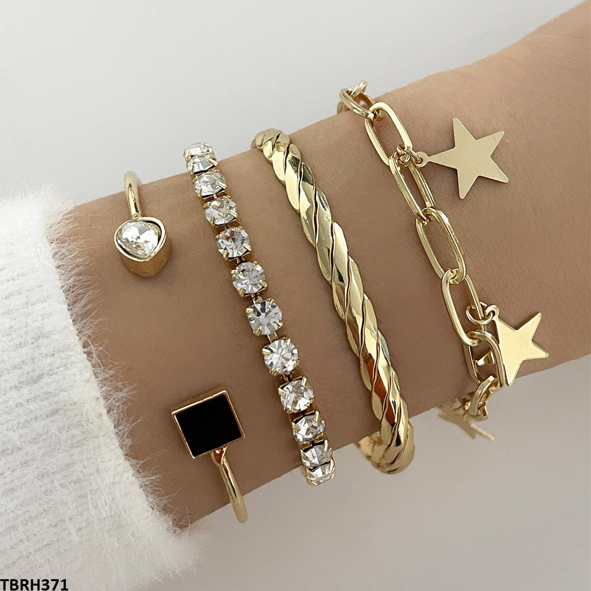 TBRH371 YYE Square/Tear/Star Bracelet Set - TBRH