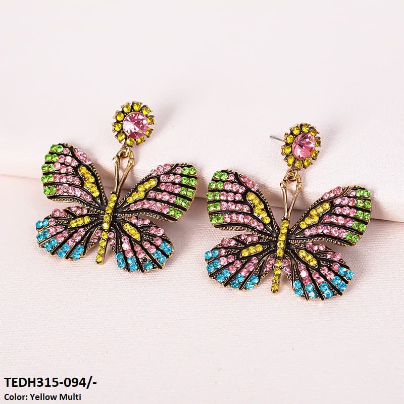 Butterfly Teardrop Earrings Pair