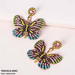 Butterfly Teardrop Earrings Pair