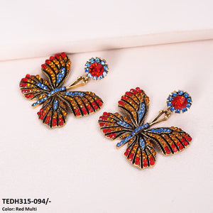 Butterfly Teardrop Earrings Pair