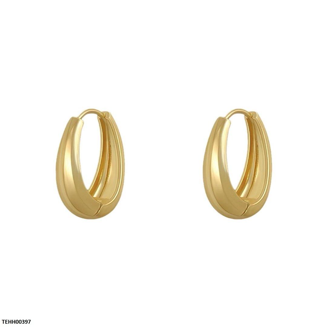 Oval Ear Hoops Pair