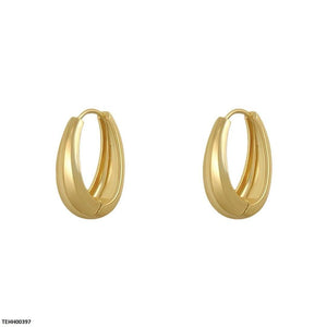 Oval Ear Hoops Pair