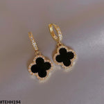 TEHH194 YYZ Clover Flower Ear Hoops Pair - CEHH