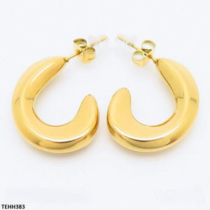 TEHH383 YYE C/Shape Ear Hoops Pair -CEHH