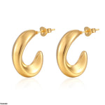 TEHH383 YYE C/Shape Ear Hoops Pair -CEHH