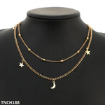 TNCH188 YYE Balls/Moons/Stars Curb Layered Necklace - TNCH