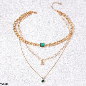 TNCH261 YYE Square/Heart Star Link Necklace - TNCH