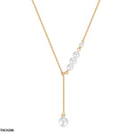 TNCH296 BJF Round Chain Pearl Drop Necklace - TNCH