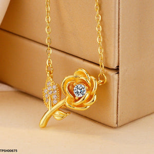 TPSH00675 ZFQ Flower Pendent with Chain - TPSH