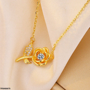 TPSH00675 ZFQ Flower Pendent with Chain - TPSH