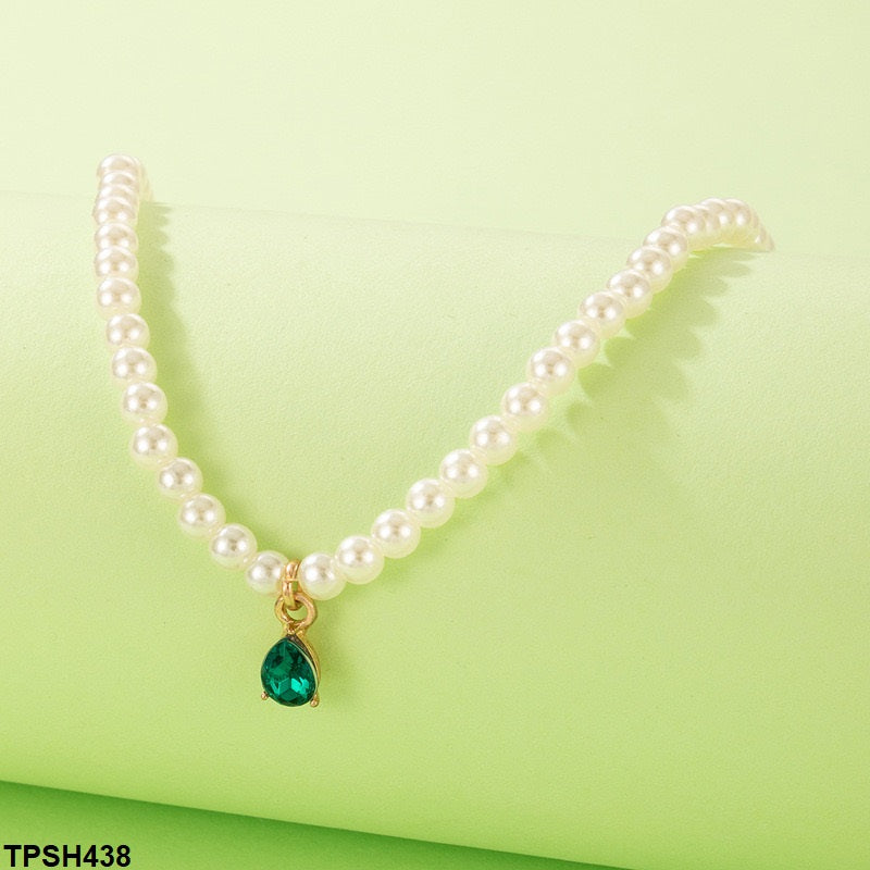 Pear Pendent With Pearl Chain