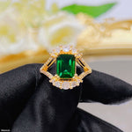 TRGH124 BJF  Emerald Eye Ring Adjustable - TRGH