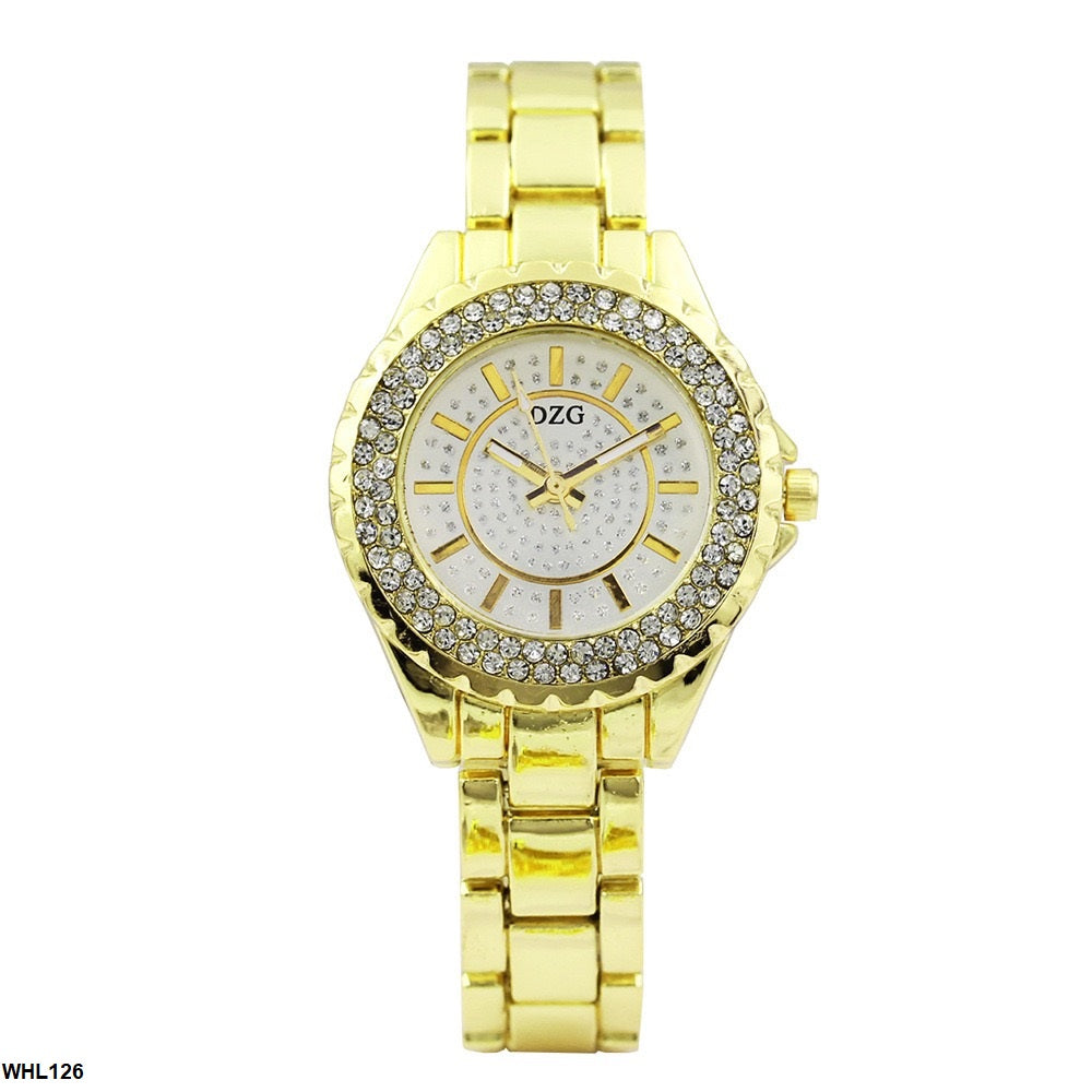 Rhinestone Round Dial Quartz Watch