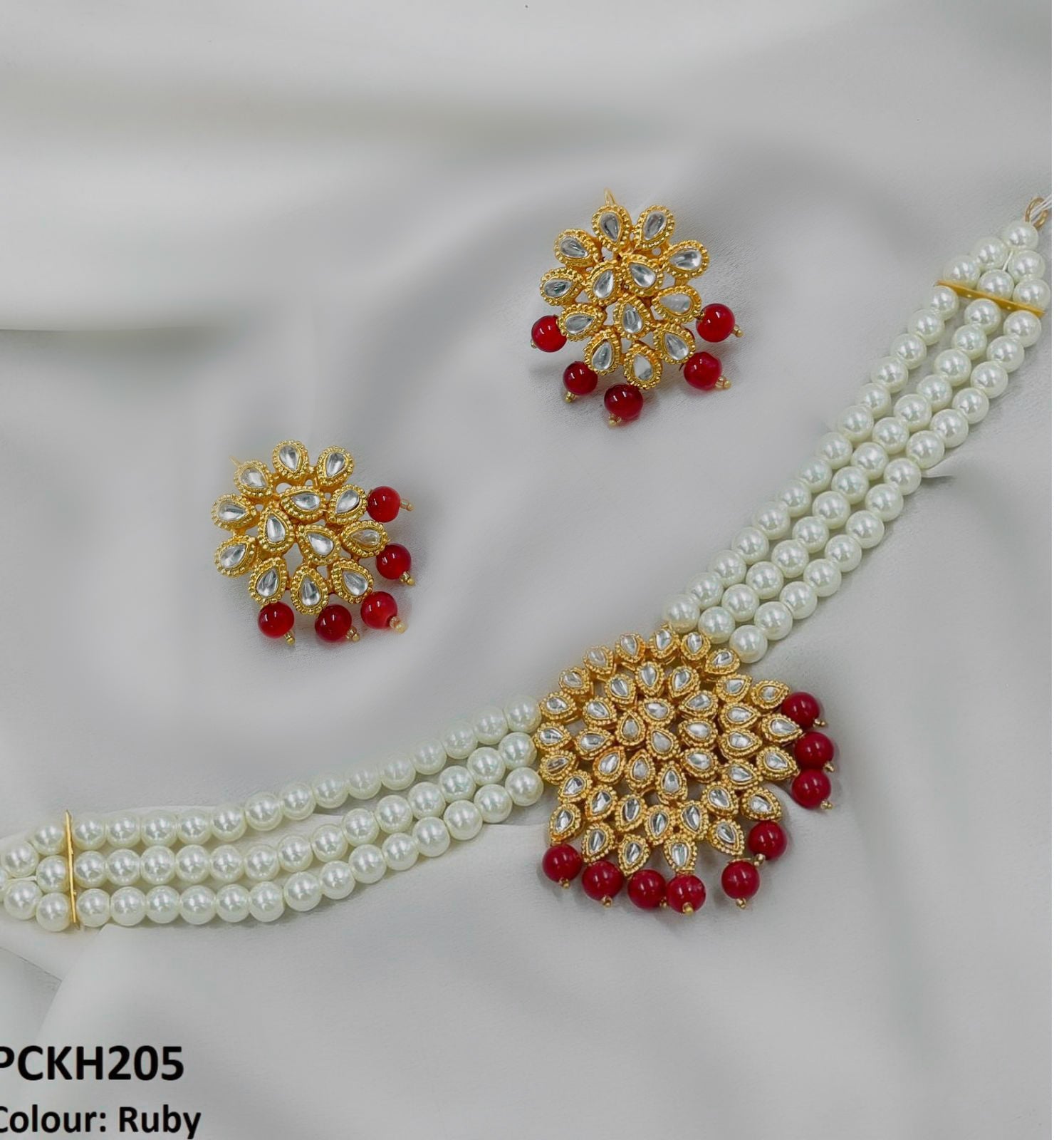 PCKH205 FRN Tear Pearl Choker Set - PCKH