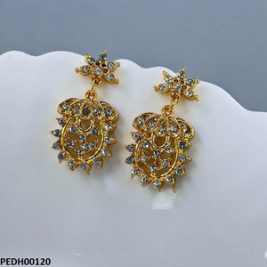 PEDH00120 MZM Flower Vase Drop Earrings - PEDH