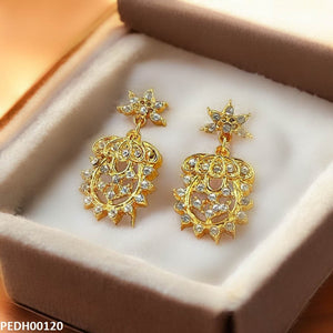 PEDH00120 MZM Flower Vase Drop Earrings - PEDH