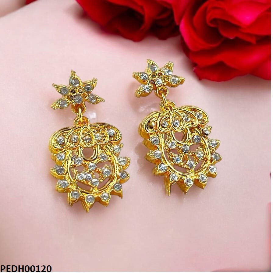 PEDH00120 MZM Flower Vase Drop Earrings - PEDH