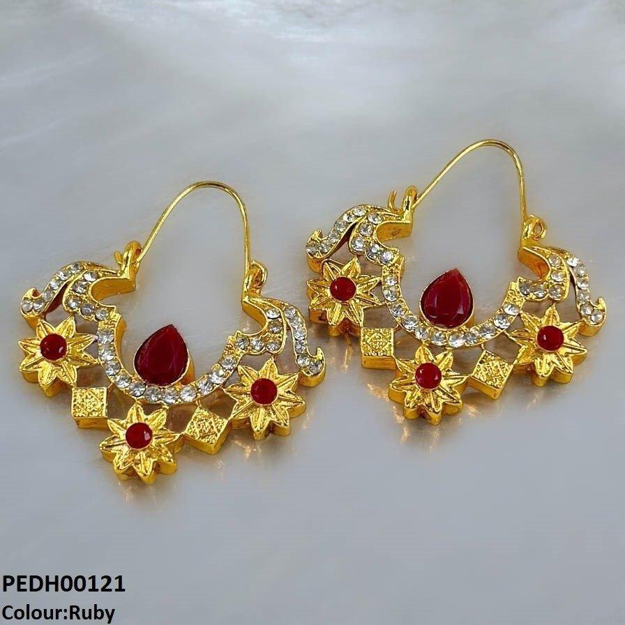 PEDH00121 MZM Flower Square Drop Earrings - PEDH