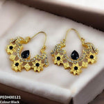 PEDH00121 MZM Flower Square Drop Earrings - PEDH