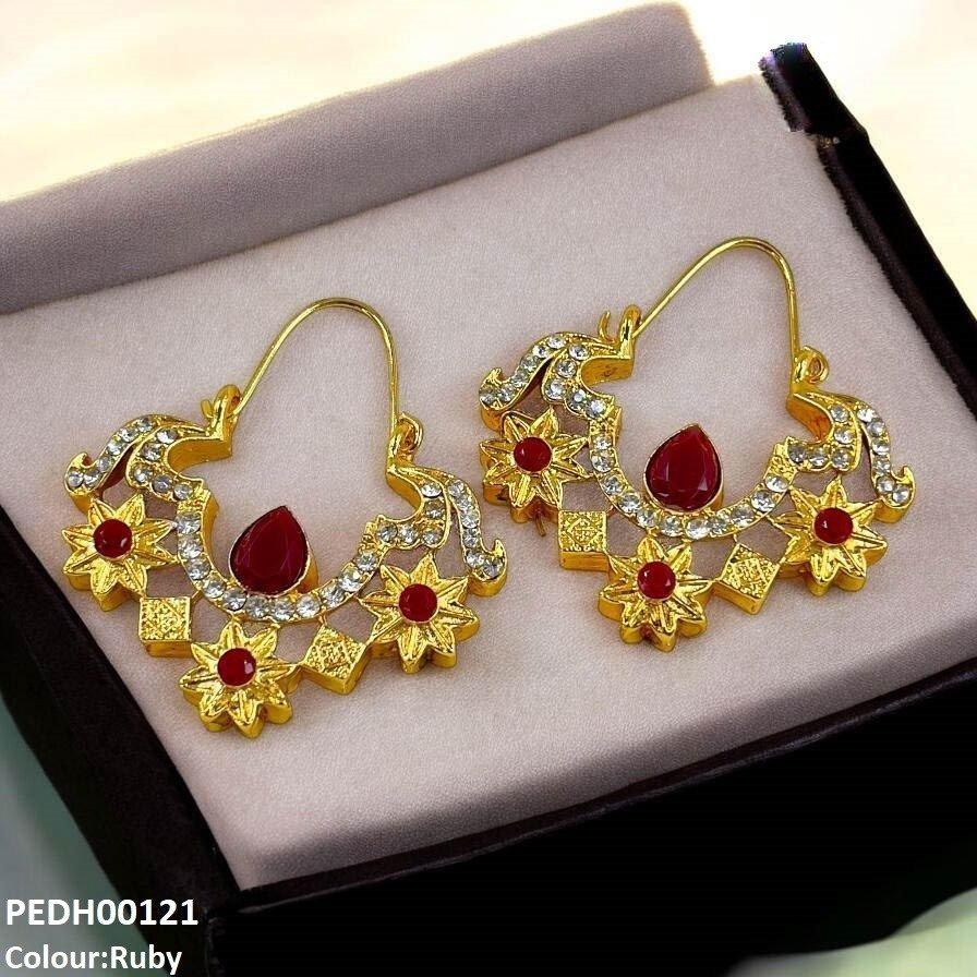 PEDH00121 MZM Flower Square Drop Earrings - PEDH