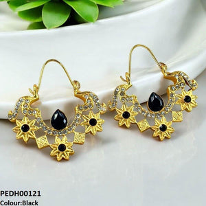 PEDH00121 MZM Flower Square Drop Earrings - PEDH