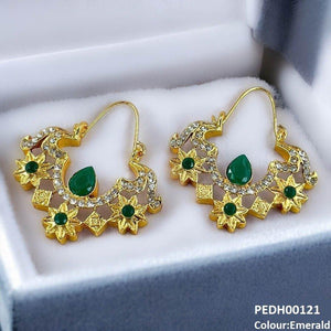 PEDH00121 MZM Flower Square Drop Earrings - PEDH