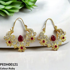 PEDH00121 MZM Flower Square Drop Earrings - PEDH