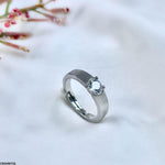 Round Stone Plain Ring Adjustable