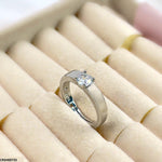 Round Stone Plain Ring Adjustable